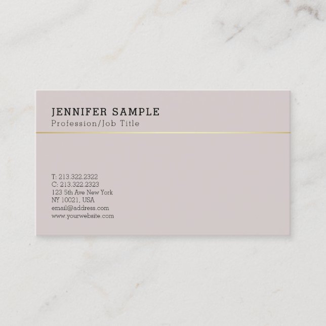 Minimalistic Creative Plain Elegant Classic Business Card (Front)