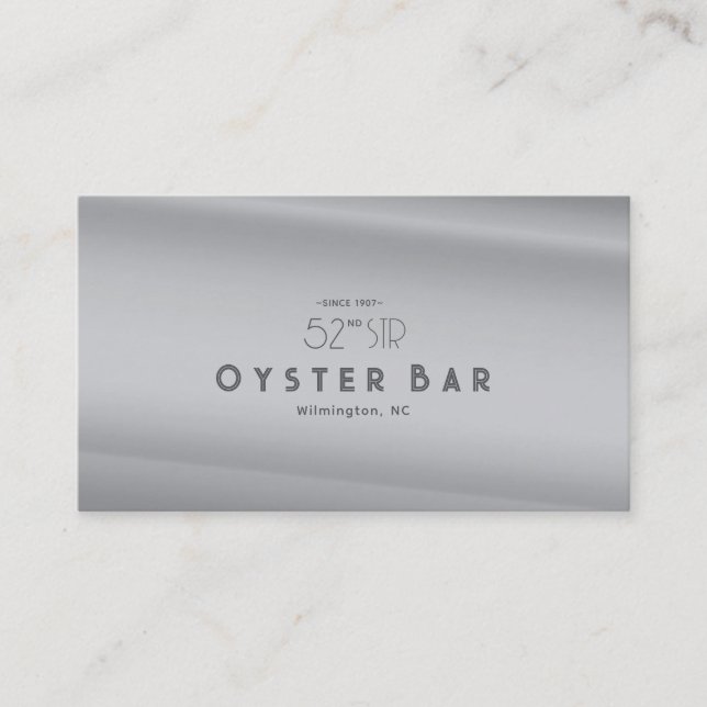 Minimalistic Deco Style | Silver Pearl Business Card (Front)
