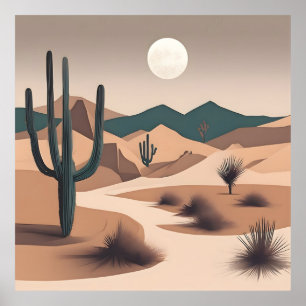 Minimalistic desert art poster