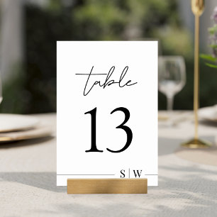Minimalistic Design Elegant & Modern Wedding Table Number