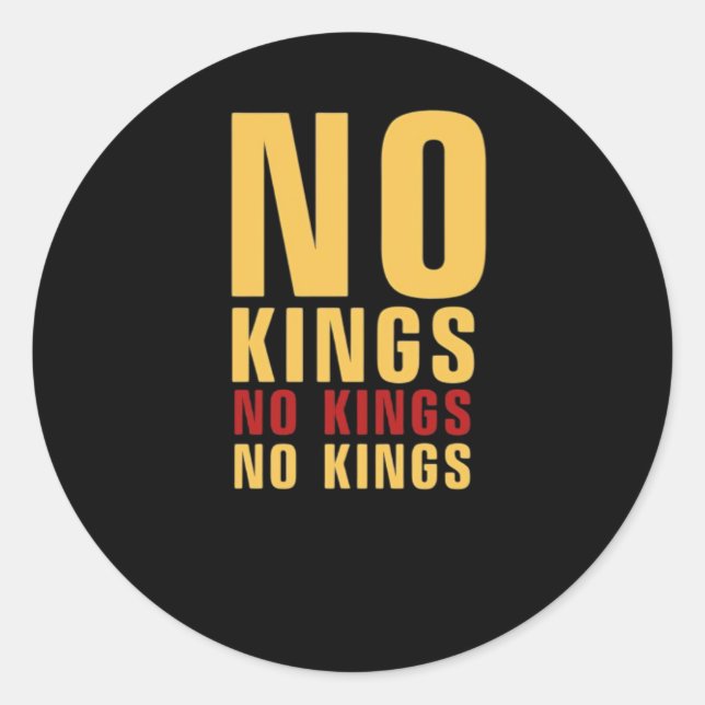 Minimalistic Design No Kings Rebellious No Kings C Classic Round Sticker (Front)