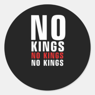 Minimalistic Design No Kings Rebellious No Kings G Classic Round Sticker