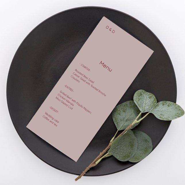 Minimalistic Dusty Rose Menu (Creator Uploaded)