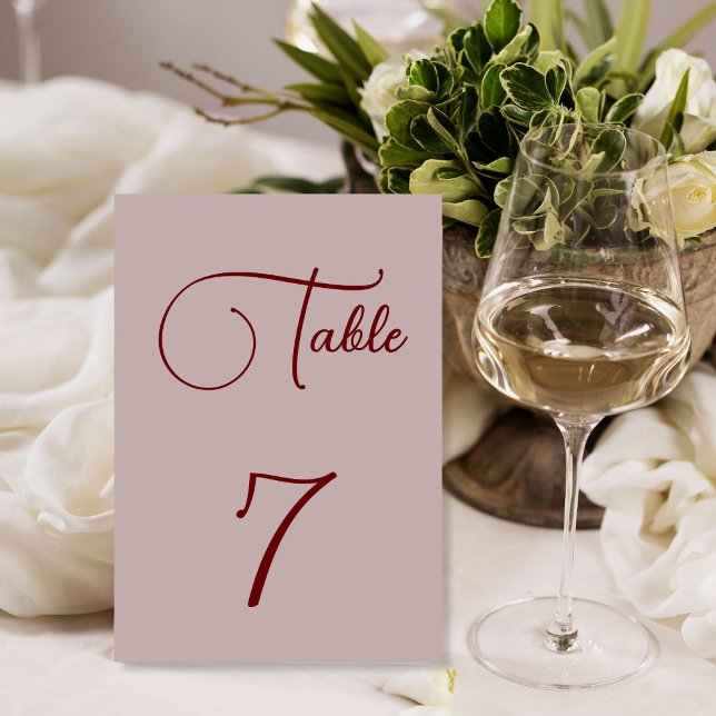Minimalistic Dusty Rose Table Number (Creator Uploaded)