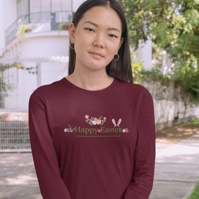 MINIMALISTIC EASTER  BUNNY EAR EGGS  FLOWER DESIGN T-Shirt (Creator Uploaded)