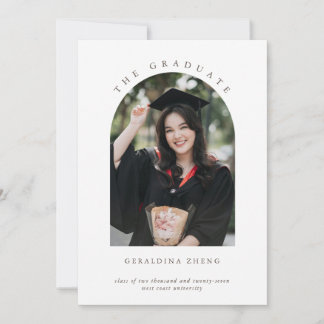 Minimalistic elegant Arched Photo the graduate Announcement
