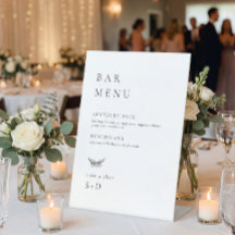 Minimalistic Elegant Bar Menu Wedding Sign