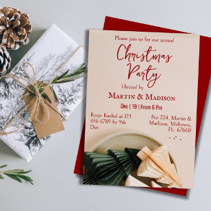 Minimalistic elegant corporate Christmas party Invitation