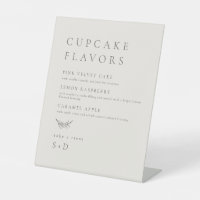 Minimalistic Elegant Cupcake Flavours Wedding Sign