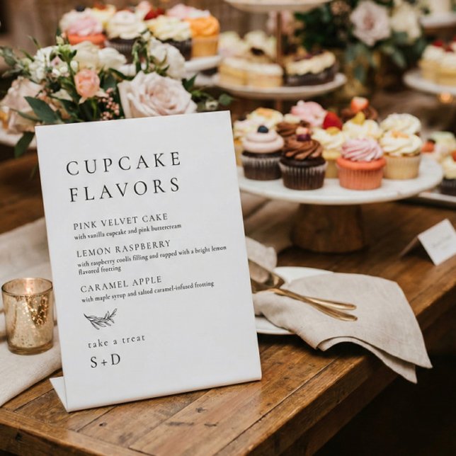 Minimalistic Elegant Cupcake Flavours Wedding Sign (Creator Uploaded)