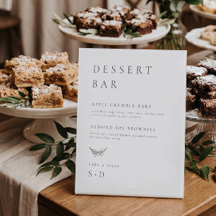 Minimalistic Elegant Dessert Menu Wedding Sign
