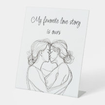 Minimalistic Elegant Lesbian Kiss