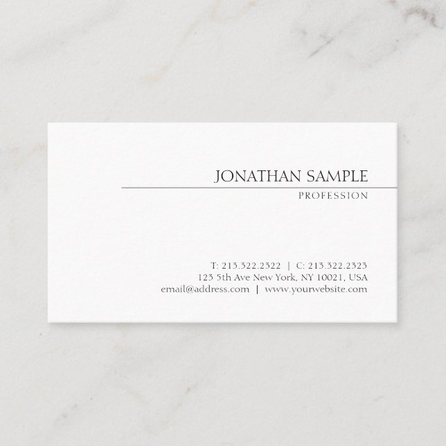 Minimalistic Elegant Modern Template Professional Business Card (Front)