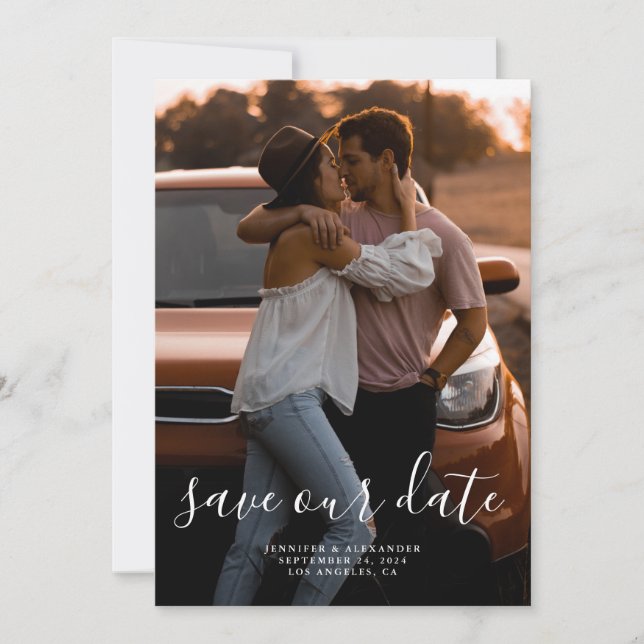 Minimalistic Elegant Save the Date (Front)