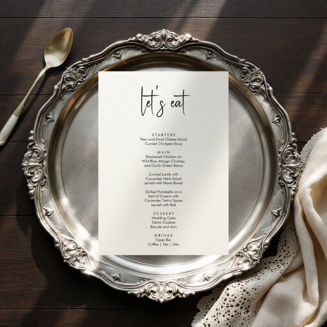 Minimalistic elegant simple modern wedding menu (Creator Uploaded)