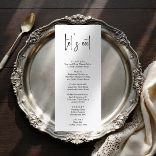 Minimalistic elegant simple modern wedding menu