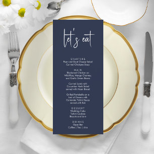 Minimalistic elegant simple modern wedding menu