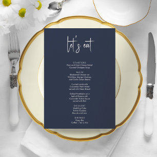 Minimalistic elegant simple modern wedding menu