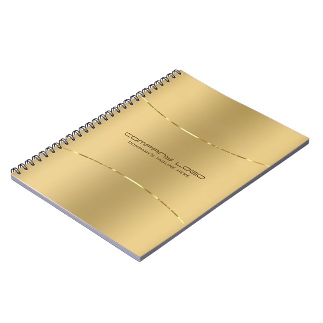 Minimalistic faux metallic gold texture 1a notebook (Left Side)