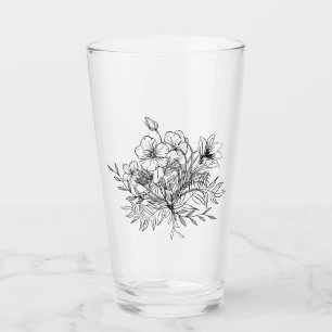 Minimalistic Floral Bouquet Glass