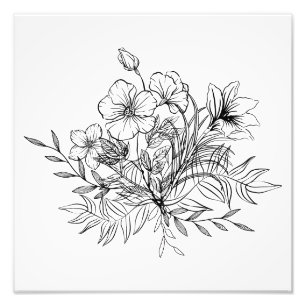 Minimalistic Floral Bouquet Photo Print