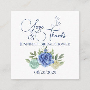 Minimalistic floral love and thanks bridal enclosure card