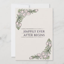 Minimalistic Floral Rustic Wedding Invite