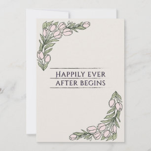 Minimalistic Floral Rustic Wedding Invite