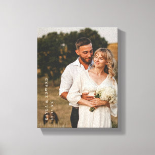 Minimalistic Full Photo Custom Couple Names Canvas Print