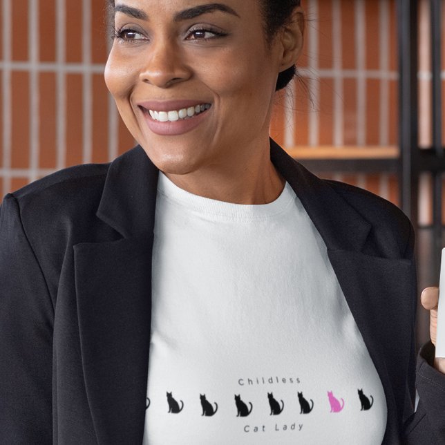 Minimalistic Funny Childless Cat Lady T-Shirt (Creator Uploaded)