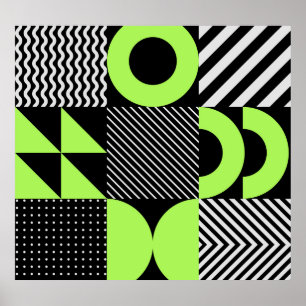 Minimalistic geometric, Scandinavian vintage patte Poster