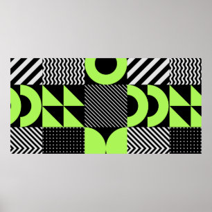 Minimalistic geometric seamless pattern in Scandin Poster
