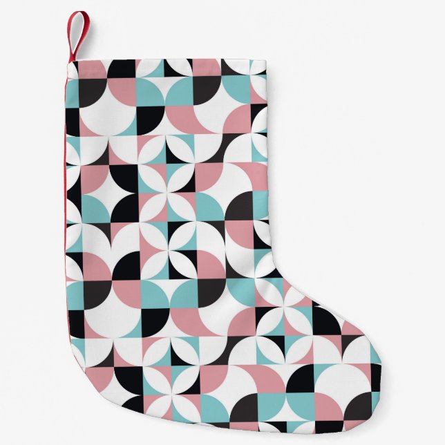 Minimalistic geometry, Scandinavian style artwork. Small Christmas Stocking (Front)