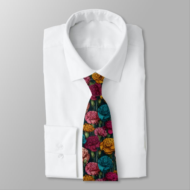 Minimalistic Gifts For Dad Carnation Floral Tie (Tied)