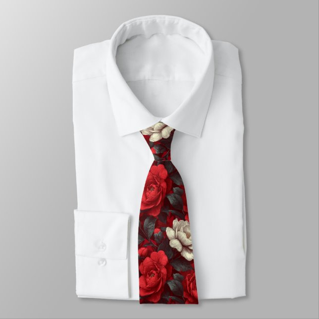 Minimalistic Gifts For Husband Gardenias Floral Tie (Tied)