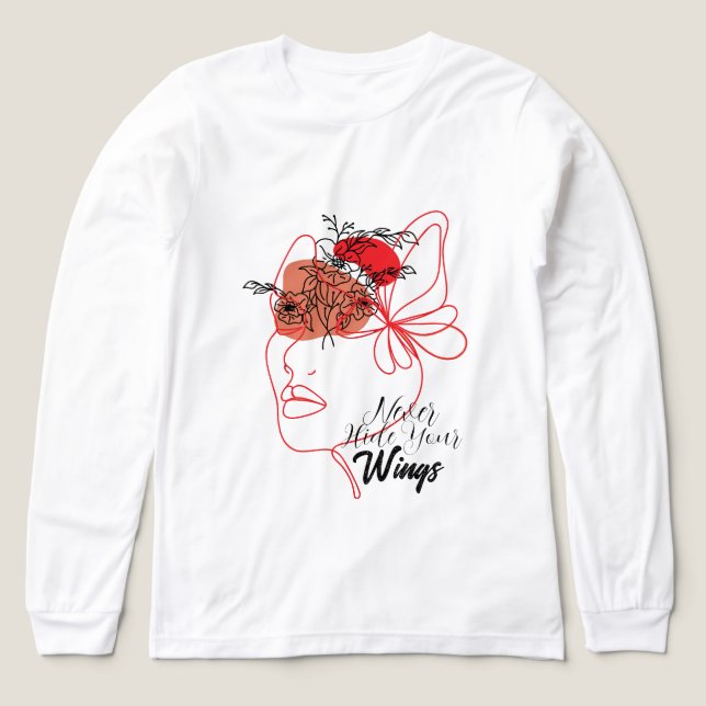 Minimalistic Girl Wings Tri-Blend Shirt (Design Front)