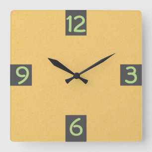 Minimalistic Graphic Quarterly Digits on any Square Wall Clock