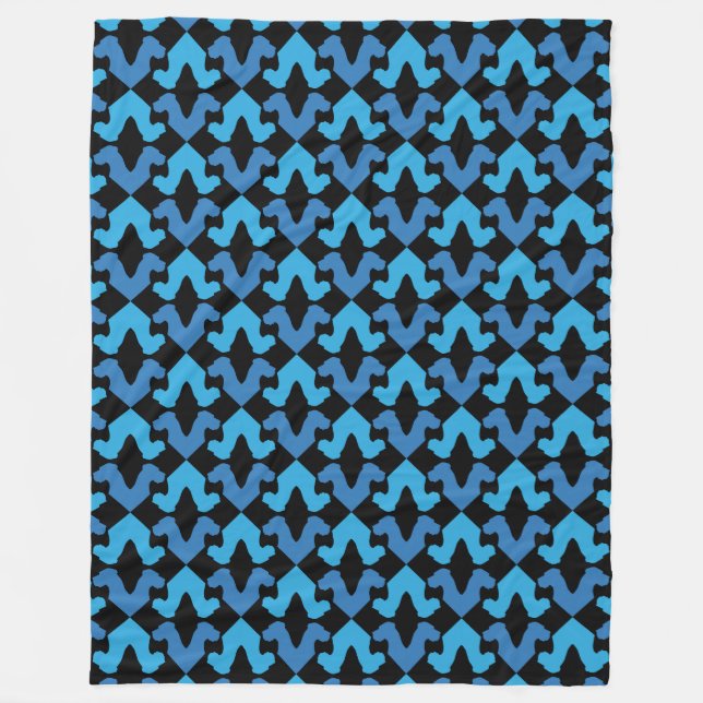 Minimalistic Great Dane Pattern Fleece Blanket (Front)