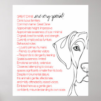 Minimalistic Great Dane Poster