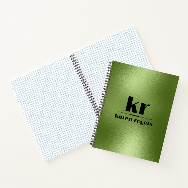 Minimalistic Green Iridescent Texture Notebook (Inside)