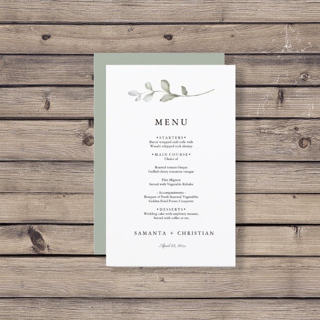 Minimalistic Greenery | Botanical Wedding Menu (Creator Uploaded)