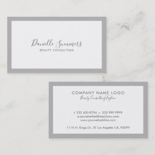 Minimalistic Grey Border Modern Typography Business Card