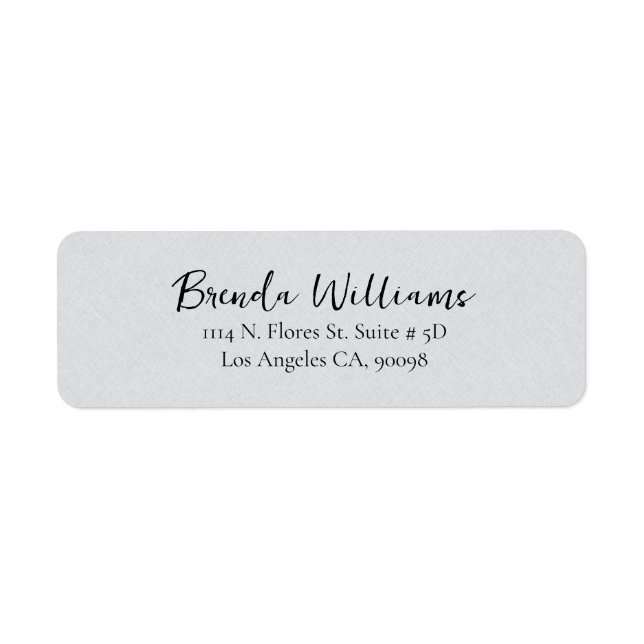 Minimalistic Grey Linen Texture White Script  (Front)