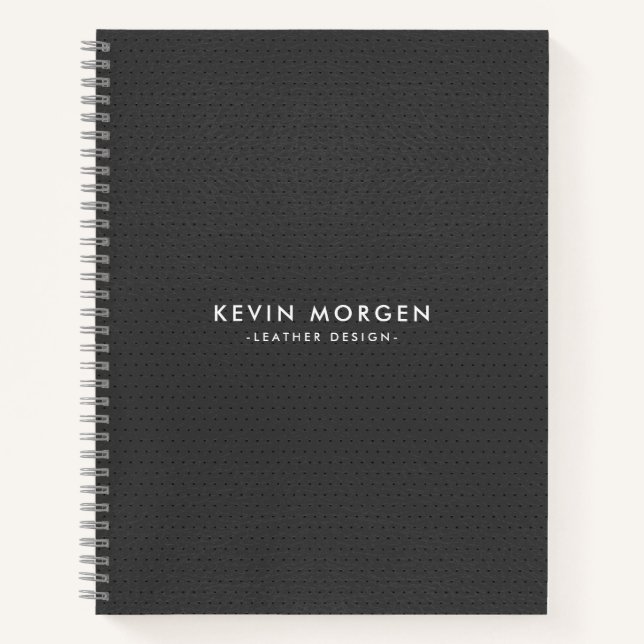 Minimalistic Grey Vintage Faux Leather Notebook (Front)