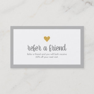 Minimalistic Grey & White Referral Card