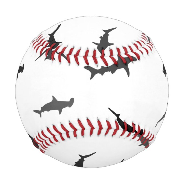 Minimalistic Hammerhead Shark Hammerhead Pattern Baseball (Front)