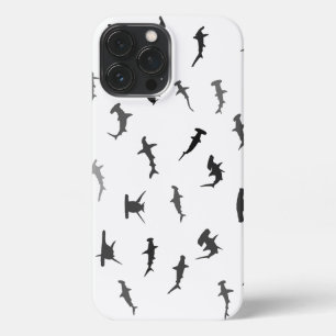 Minimalistic Hammerhead Shark Hammerhead Pattern iPhone 13 Pro Max Case