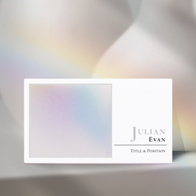 Minimalistic Holographic White Aura Business Card (Creator Uploaded)