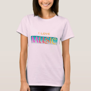 Minimalistic I Love Music T-Shirt