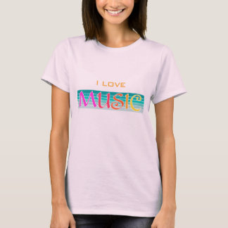 Minimalistic I Love Music T-Shirt